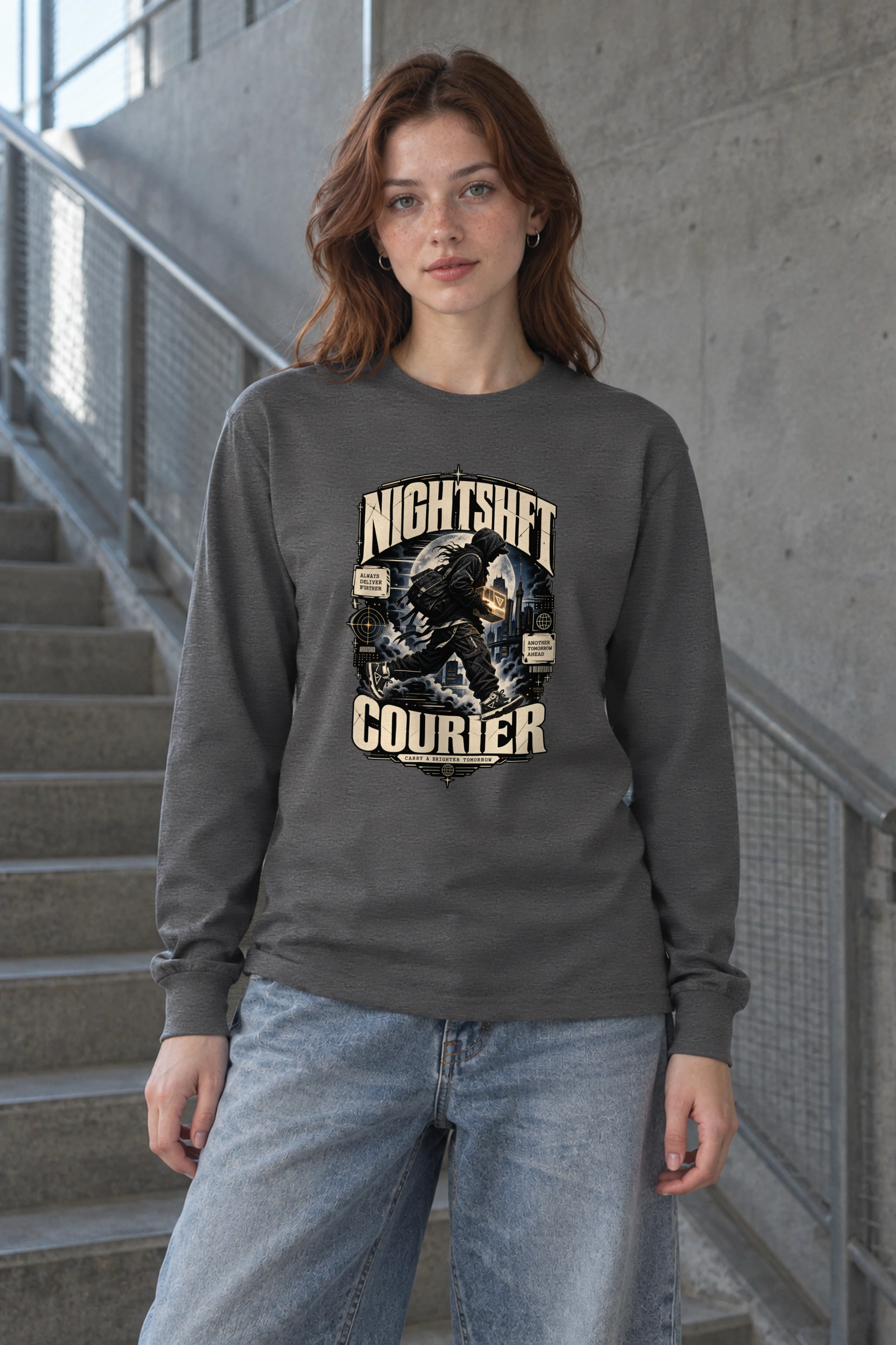 "Glowing Package Courier" Unisex Longsleeve T-shirt