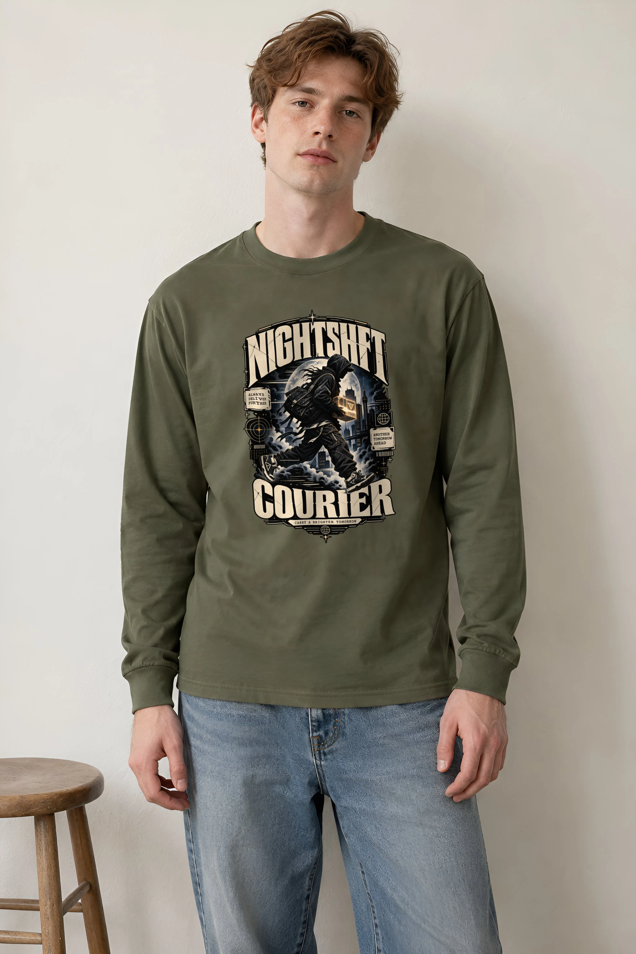 "Glowing Package Courier" Unisex Longsleeve T-shirt