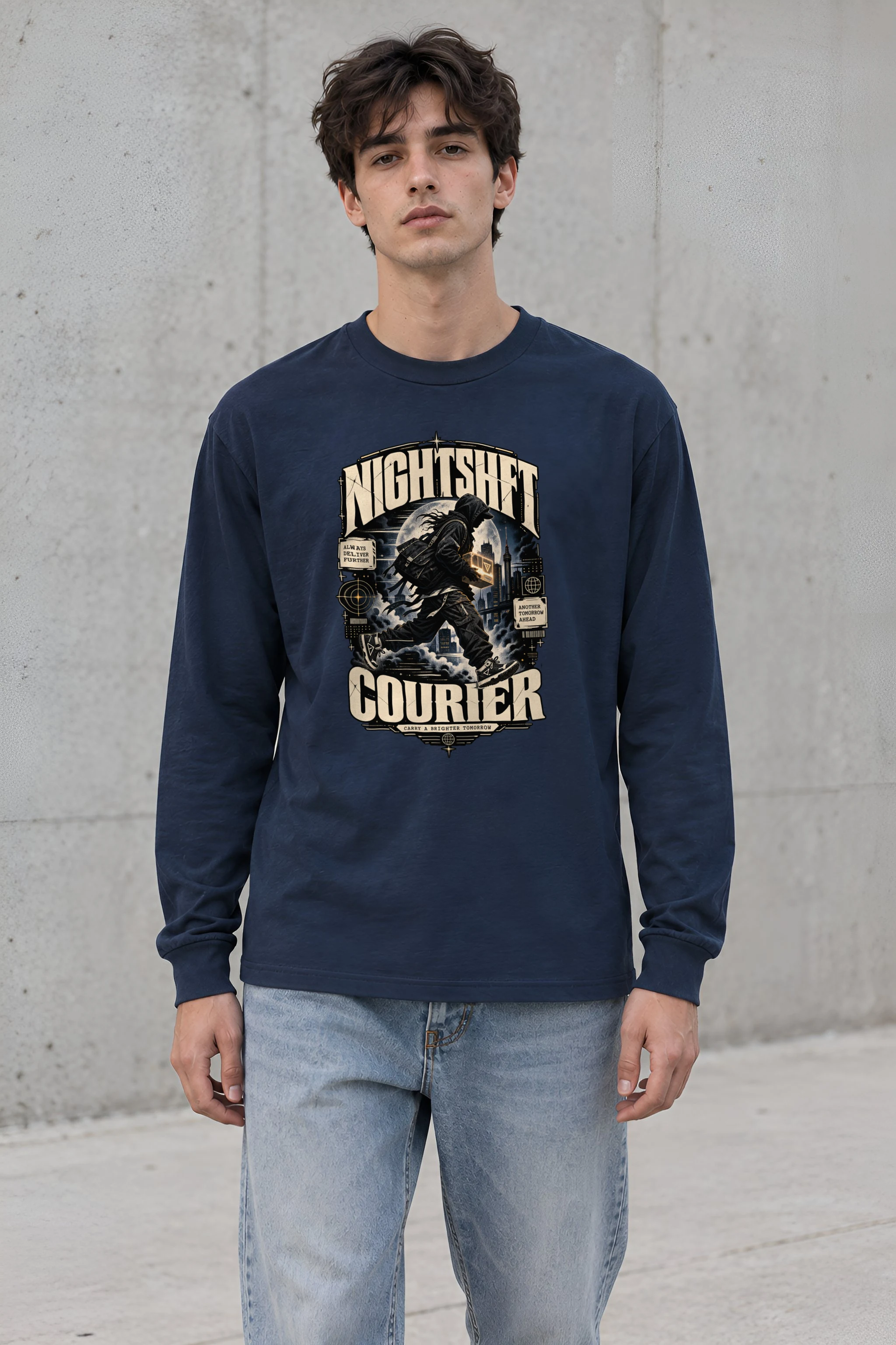 "Glowing Package Courier" Unisex Longsleeve T-shirt