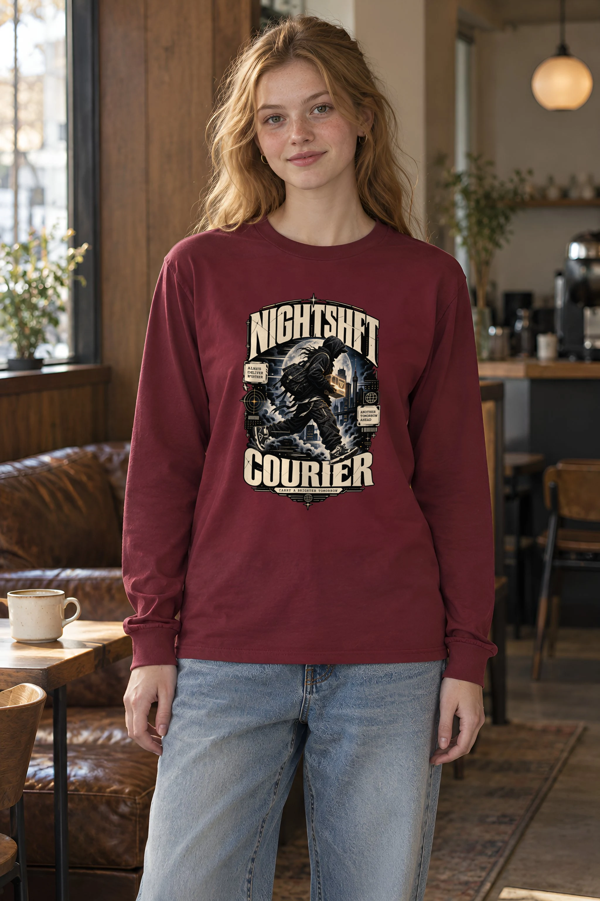 "Glowing Package Courier" Unisex Longsleeve T-shirt