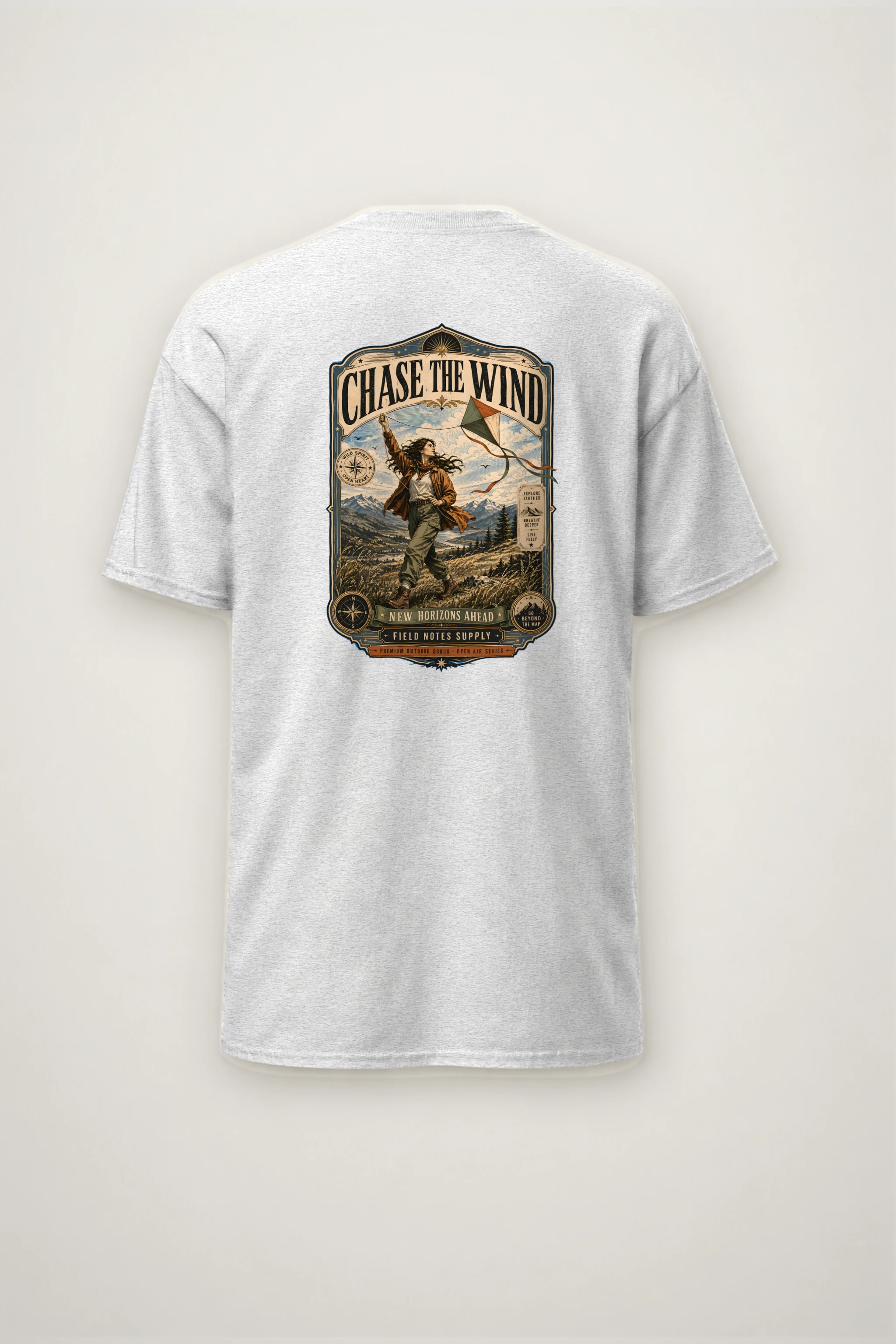 "Go Beyond The Map" Heavyweight Unisex Crewneck T-shirt