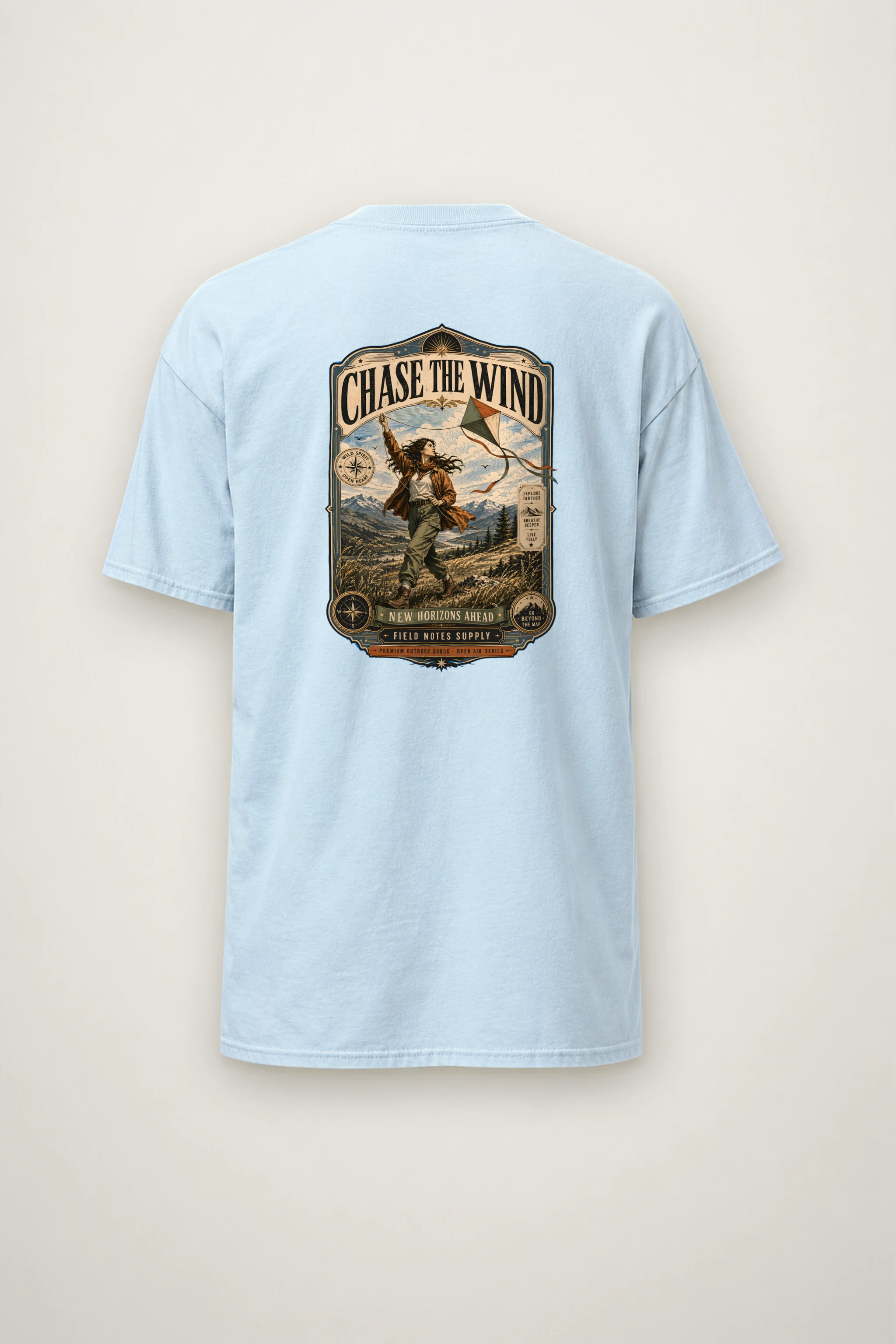 "Go Beyond The Map" Heavyweight Unisex Crewneck T-shirt