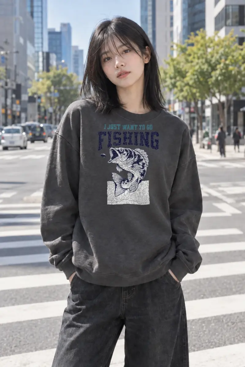 “Go Fishing” Heavy Blend Unisex Crewneck Sweatshirt | Gildan 18000