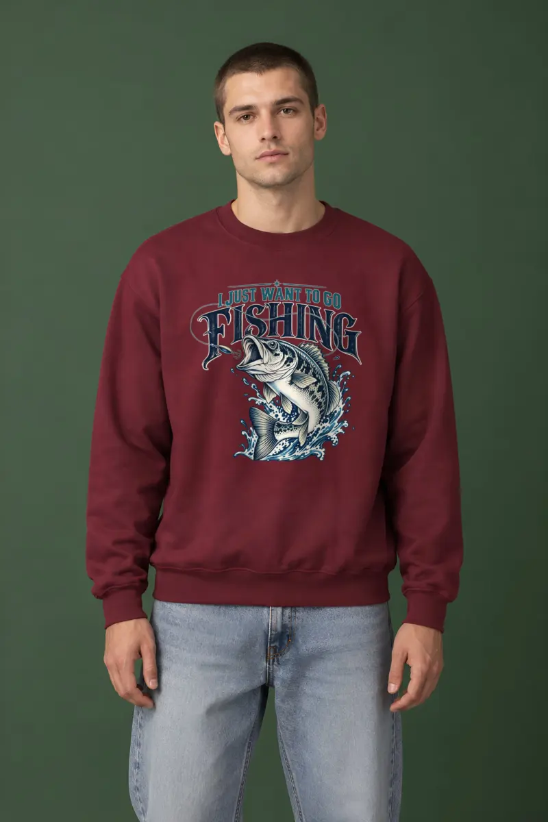 "Go Fishing" Heavy Blend Unisex Crewneck Sweatshirt