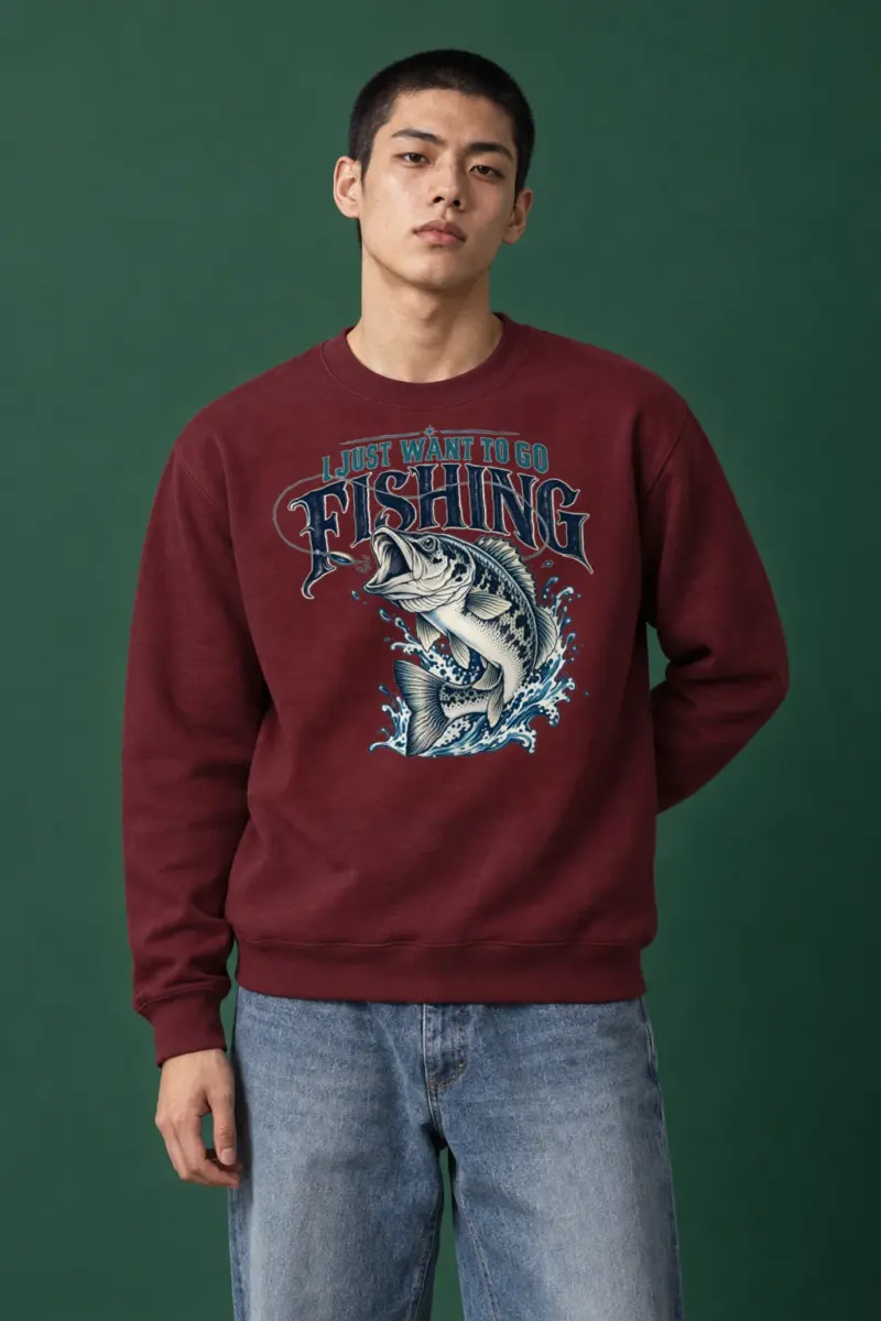 "Go Fishing" Heavy Blend Unisex Crewneck Sweatshirt | Gildan 18000