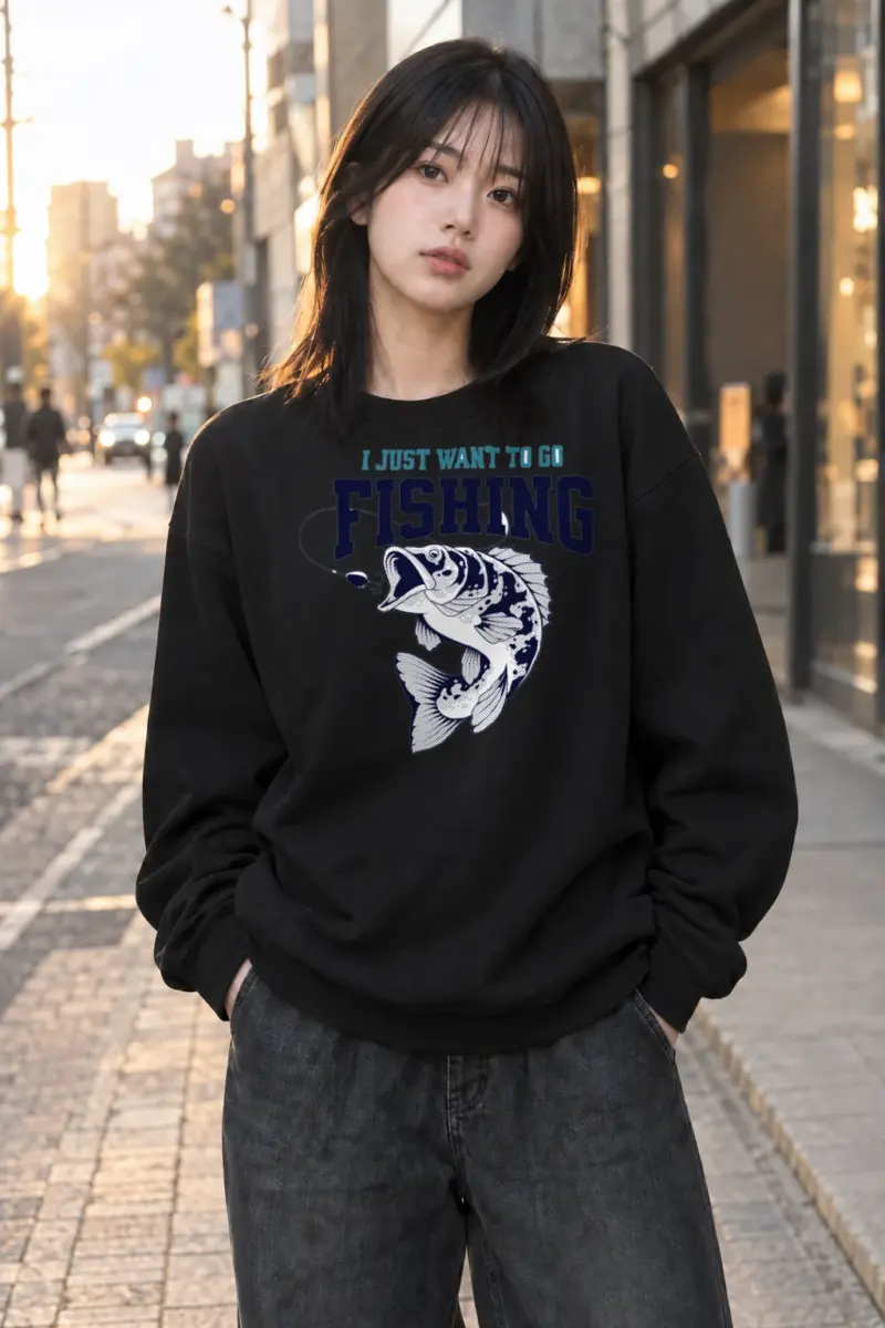 "Go Fishing" Heavy Blend Unisex Crewneck Sweatshirt | Gildan 18000