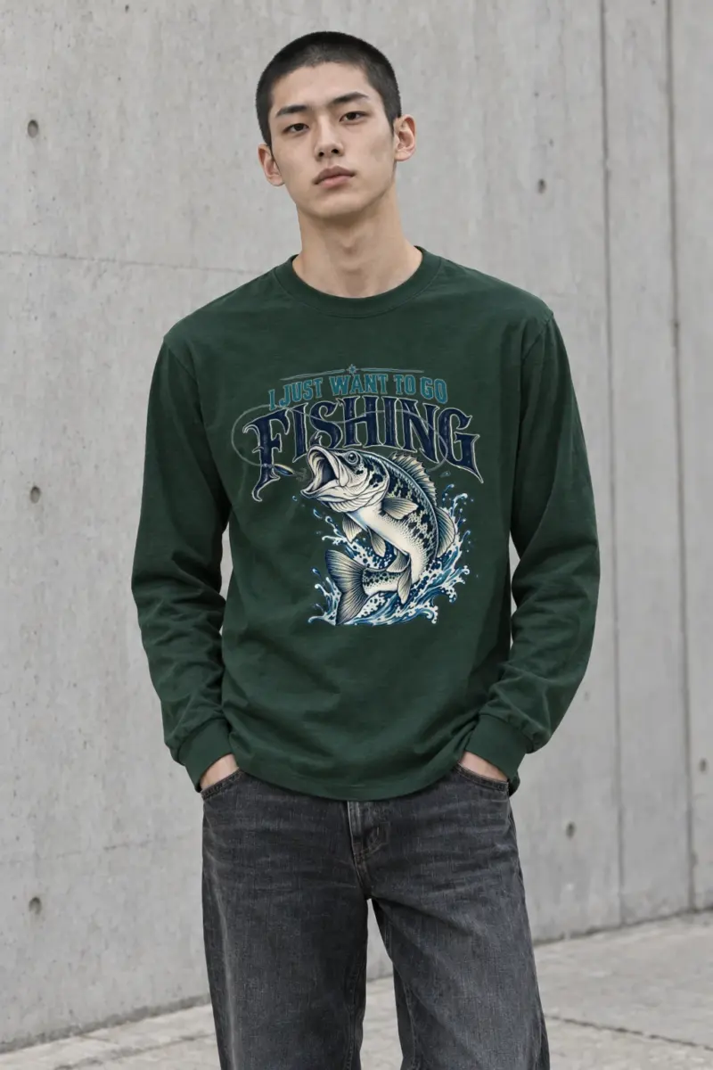 "Go Fishing" Unisex Longsleeve T-shirt | Gildan 2400