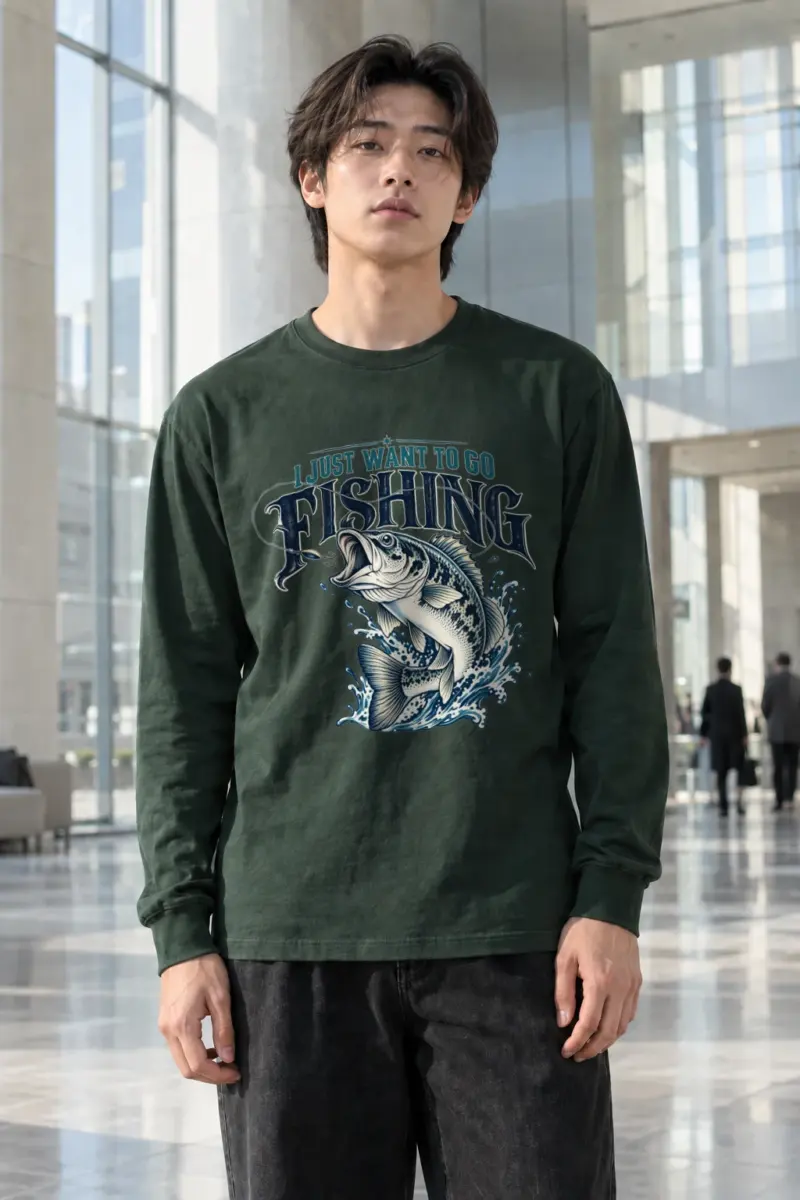 "Go Fishing" Unisex Longsleeve T-shirt | Gildan 2400