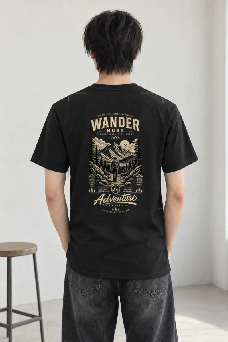 "Go Further Stay Wilder" Heavyweight Unisex Crewneck T-shirt