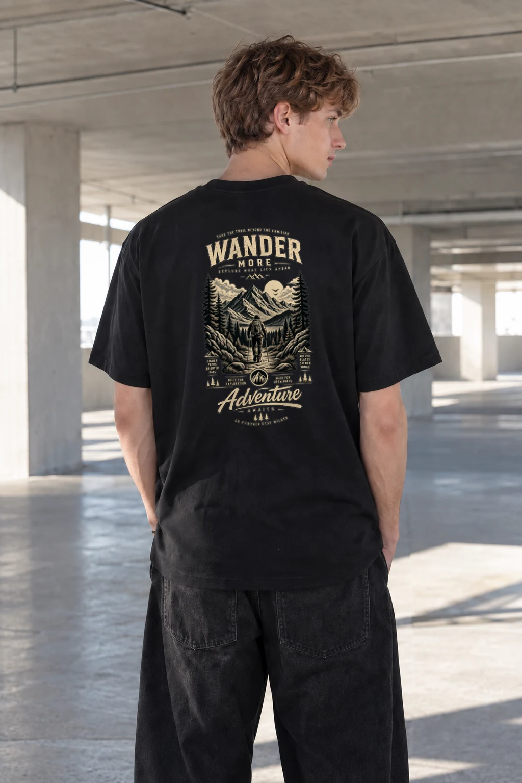 "Go Further Stay Wilder" Heavyweight Unisex Crewneck T-shirt | Gildan 5000