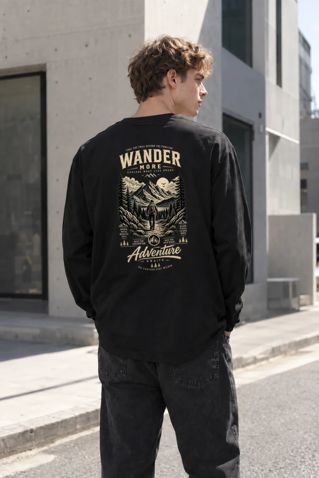 "Go Further Stay Wilder" Unisex Longsleeve T-shirt | Gildan 2400