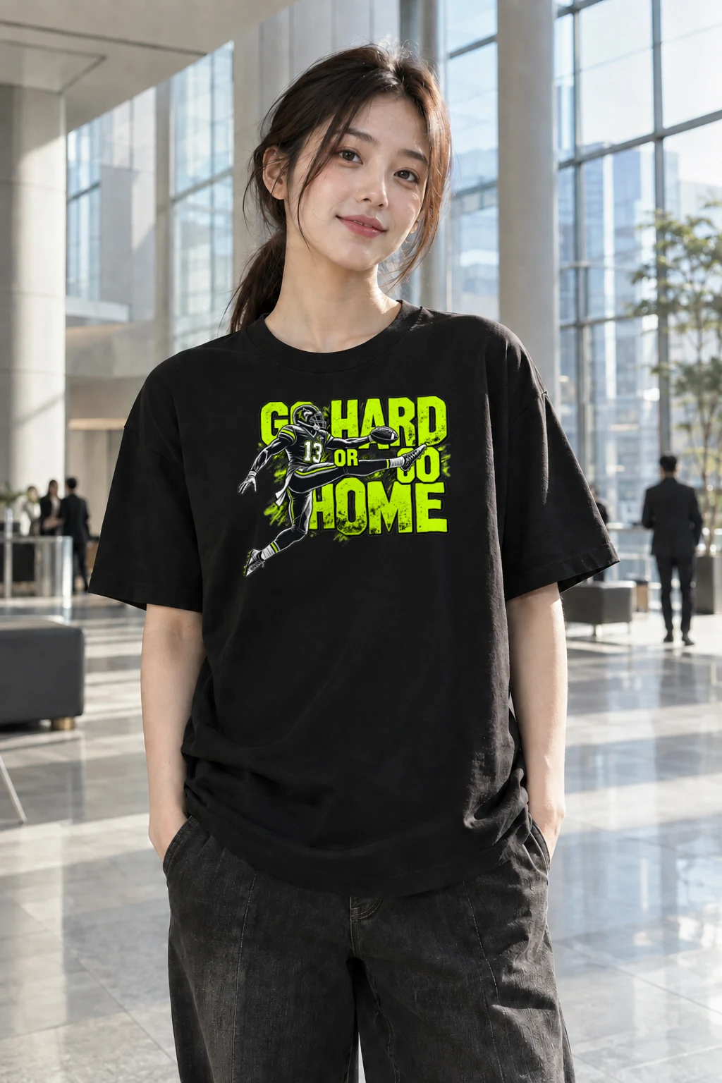 "Go Hard Or Go Home" Heavyweight Unisex Crewneck T-shirt | Gildan 5000