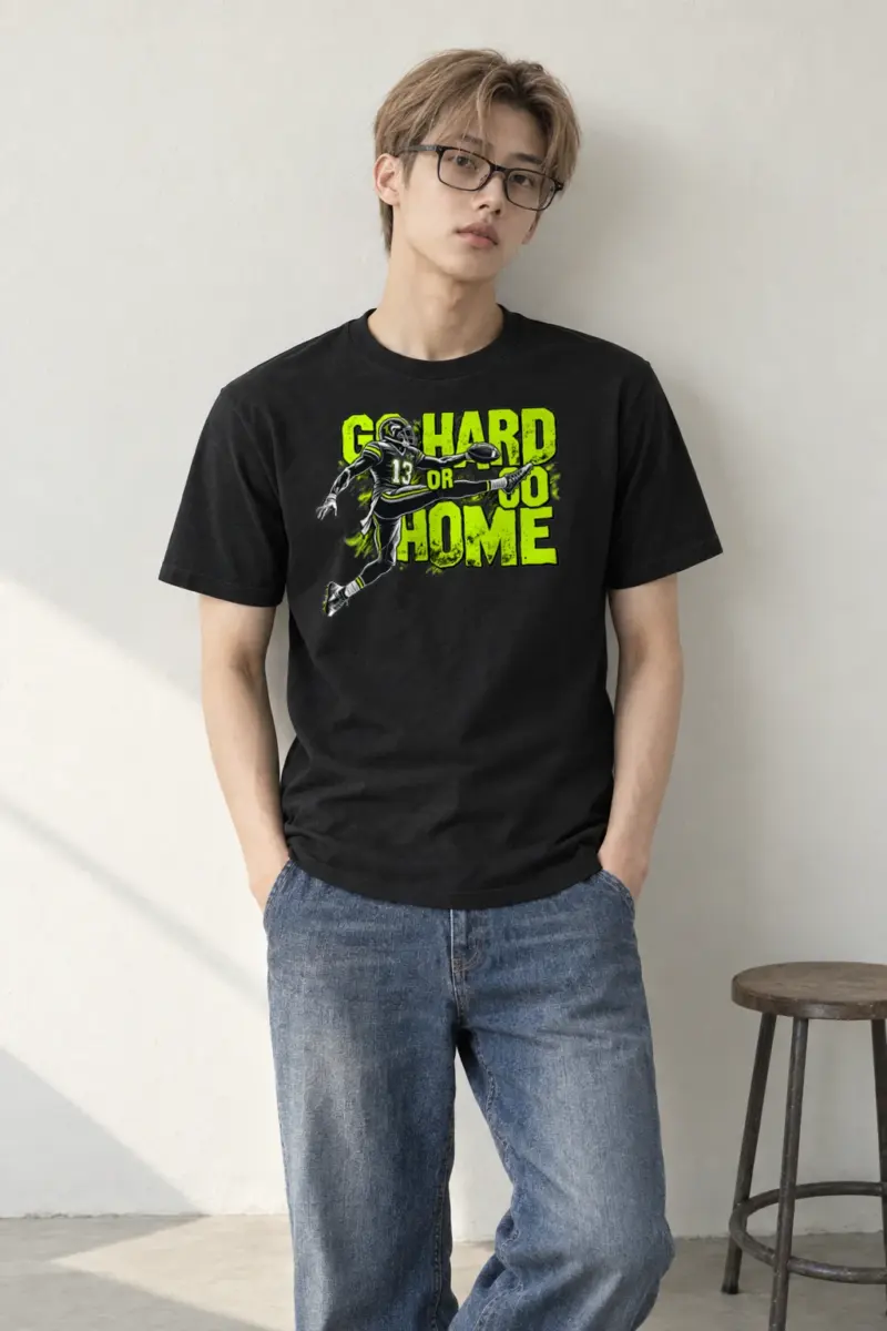 "Go Hard Or Go Home" Heavyweight Unisex Crewneck T-shirt | Gildan 5000