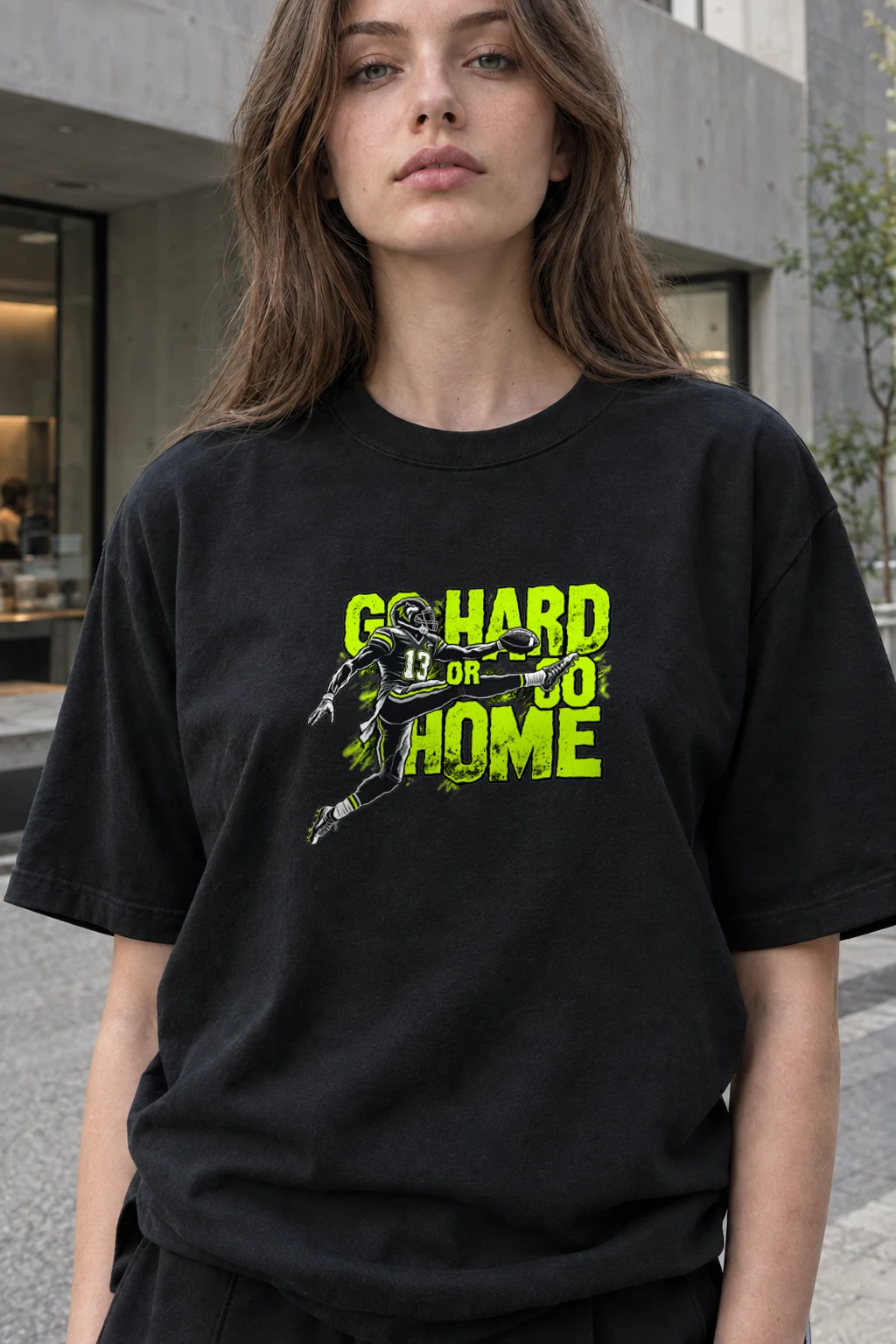 "Go Hard Or Go Home" Heavyweight Unisex Crewneck T-shirt | Gildan 5000