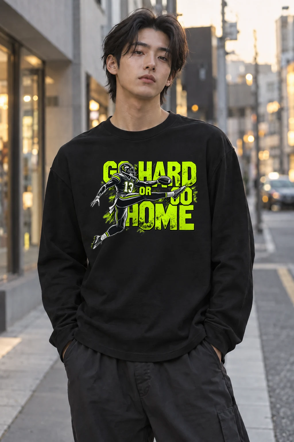 "Go Hard Or Go Home" Unisex Longsleeve T-shirt | Gildan 2400