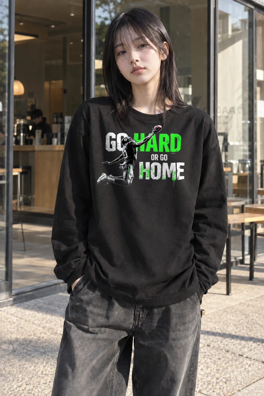 "Go Hard Or Go Home" Unisex Longsleeve T-shirt | Gildan 2400