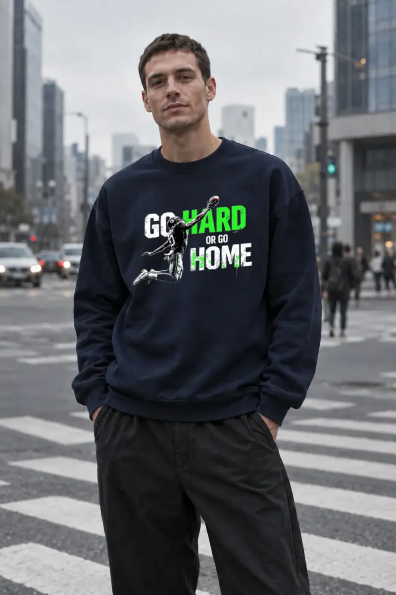 “Go Hard Or Go Home” Unisex Sponge Fleece Crewneck Sweatshirt | Bella + Canvas 3901