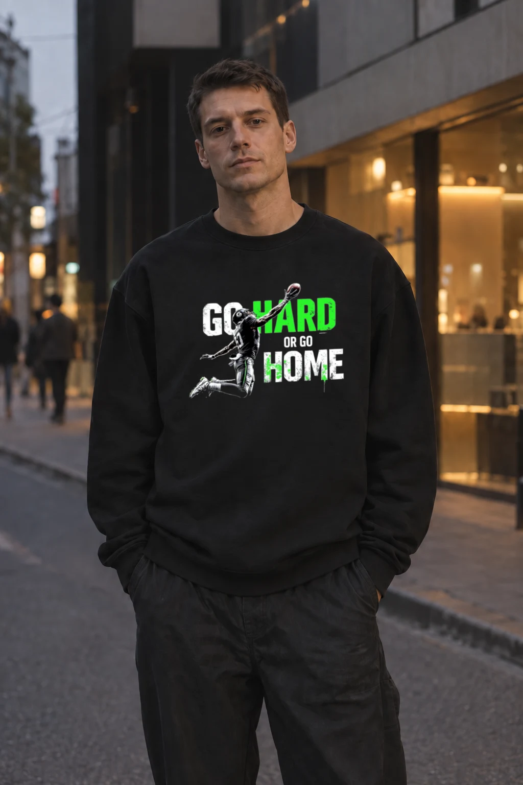 "Go Hard Or Go Home" Unisex Sponge Fleece Crewneck Sweatshirt | Bella + Canvas 3901