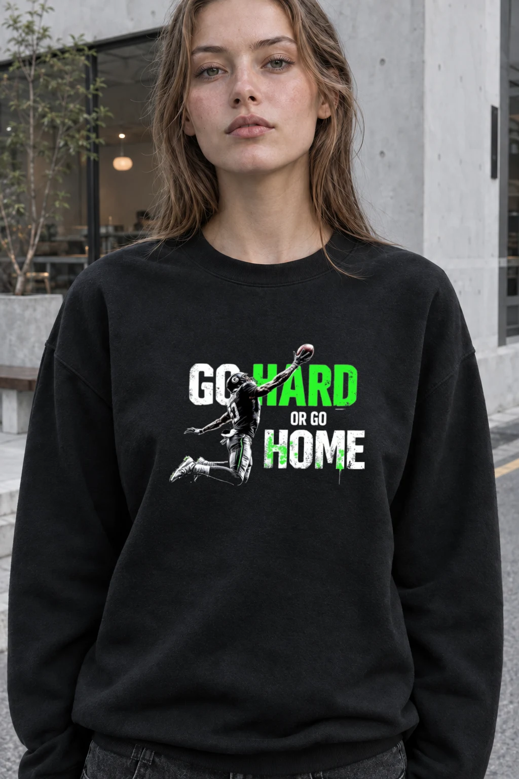 "Go Hard Or Go Home" Unisex Sponge Fleece Crewneck Sweatshirt | Bella + Canvas 3901