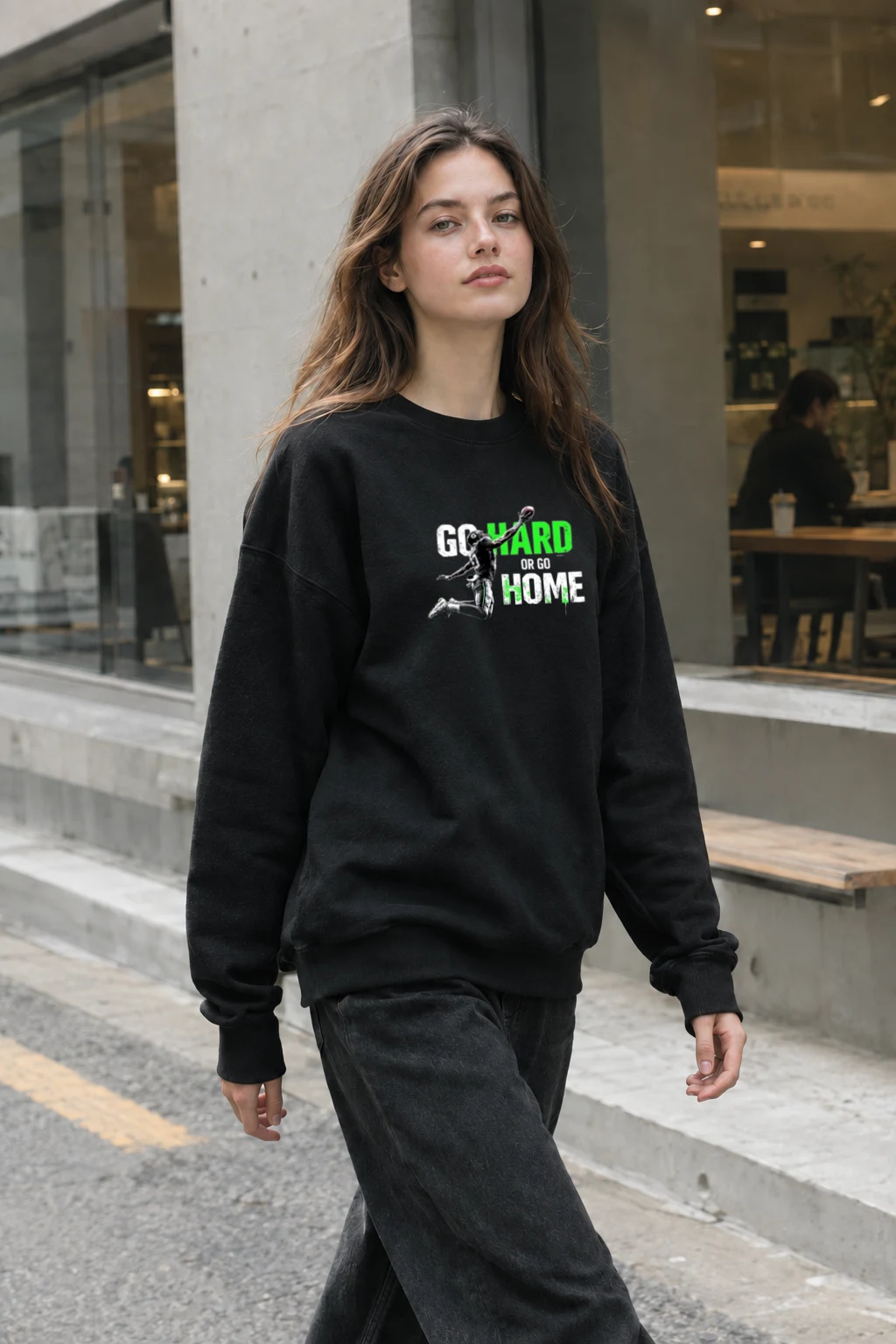 "Go Hard Or Go Home" Unisex Sponge Fleece Crewneck Sweatshirt | Bella + Canvas 3901