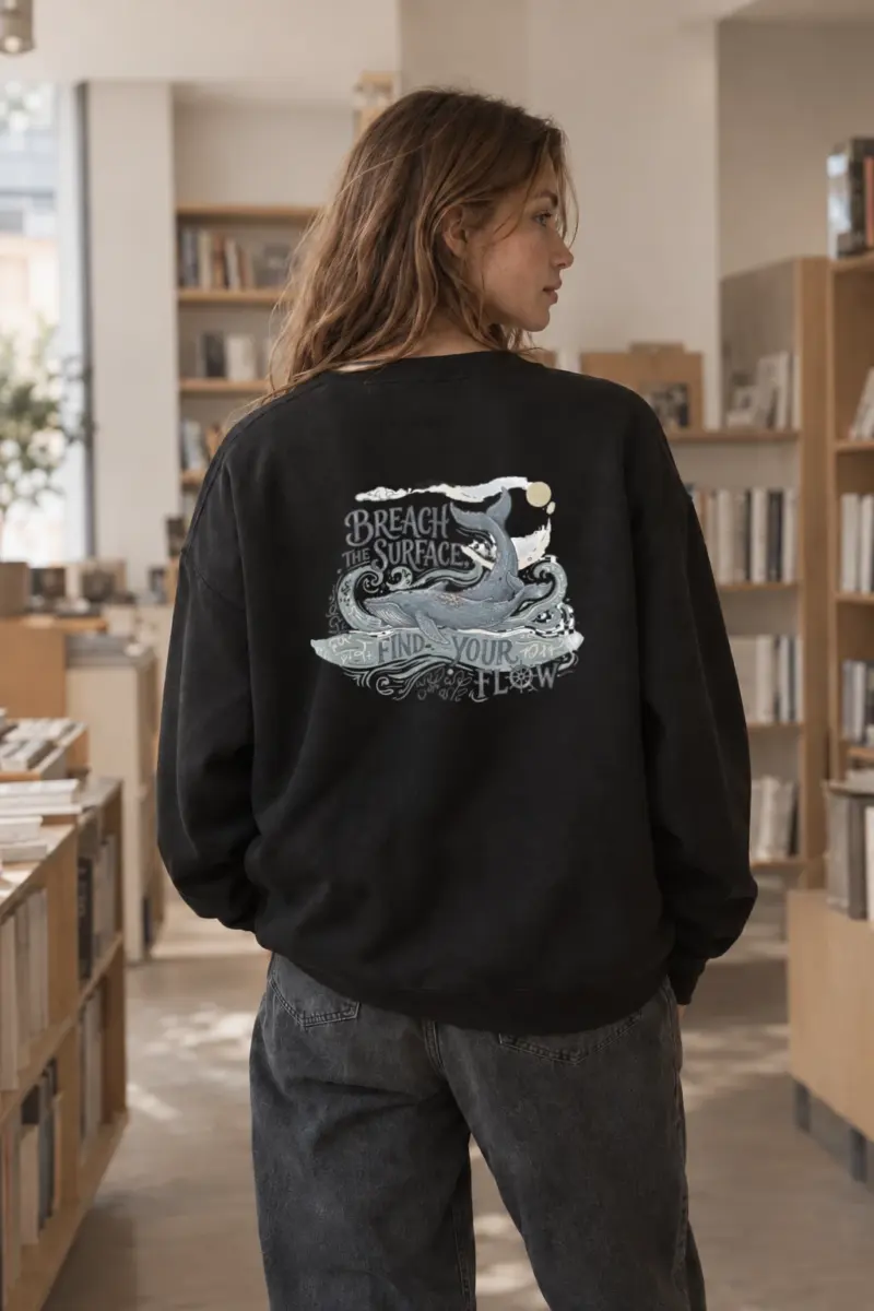 "Go With The Flow" Heavy Blend Unisex Crewneck Sweatshirt | Gildan 18000