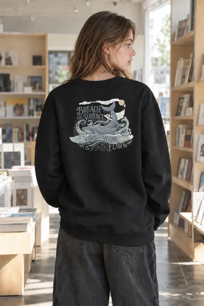 "Go With The Flow" Heavy Blend Unisex Crewneck Sweatshirt | Gildan 18000