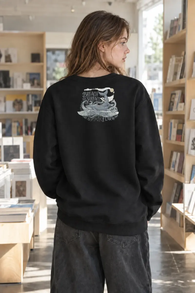 "Go With The Flow" Heavy Blend Unisex Crewneck Sweatshirt | Gildan 18000