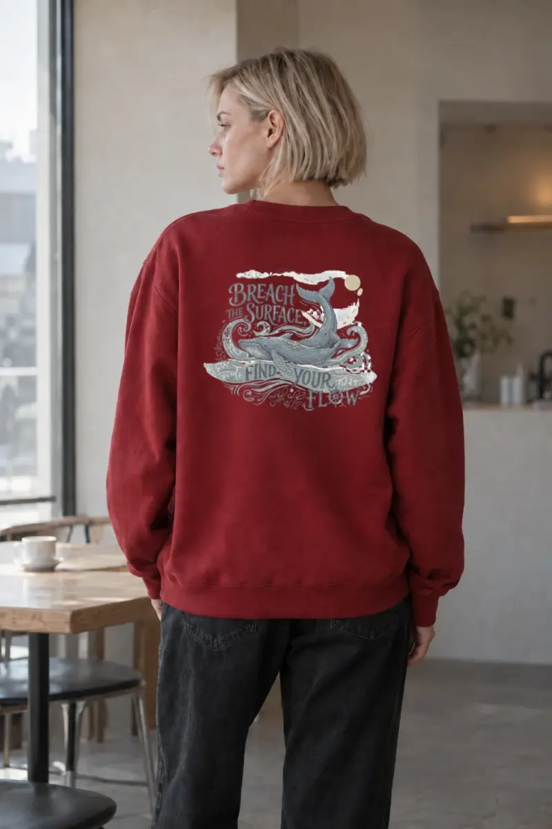 "Go With The Flow" Heavy Blend Unisex Crewneck Sweatshirt | Gildan 18000