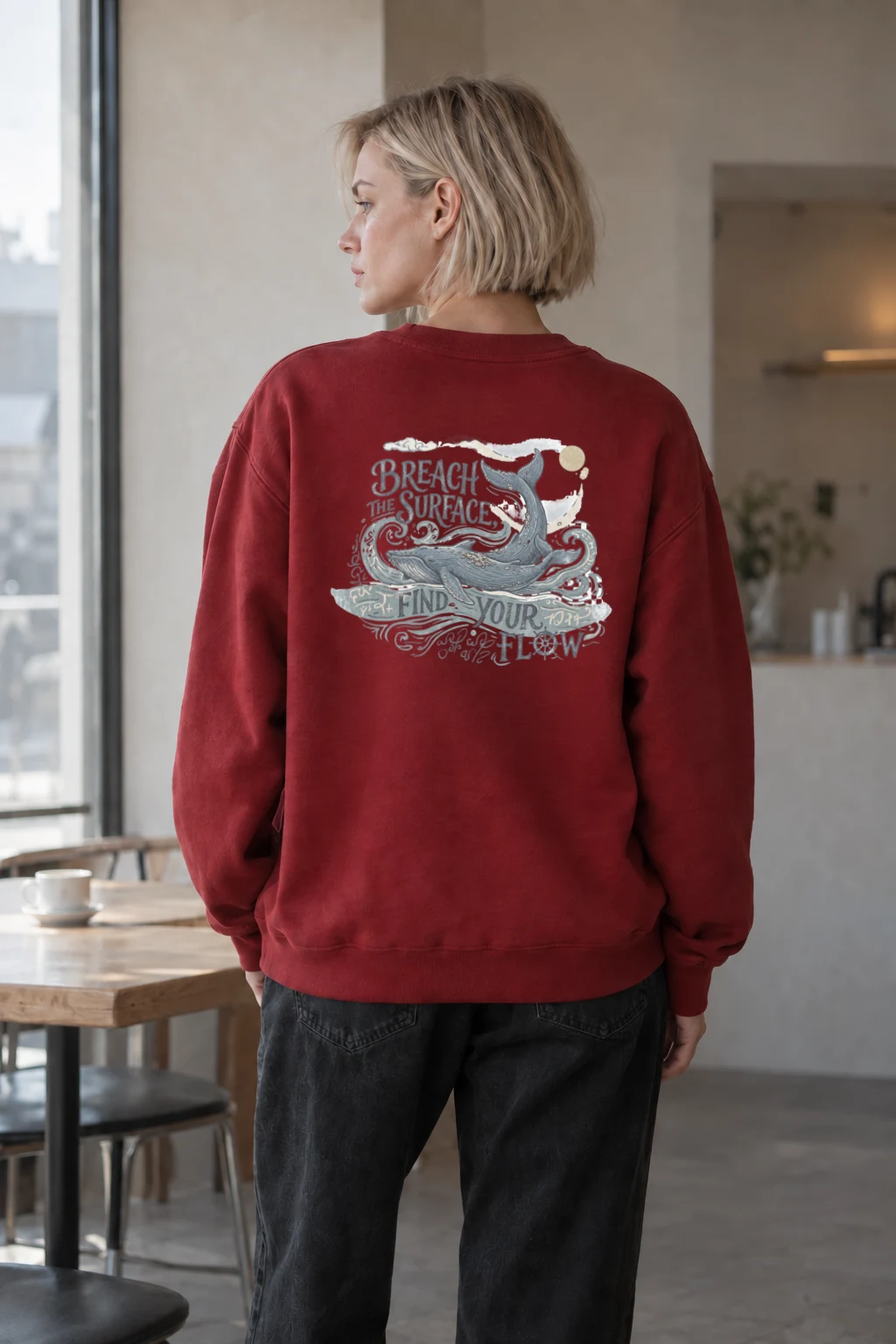 "Go With The Flow" Heavy Blend Unisex Crewneck Sweatshirt | Gildan 18000