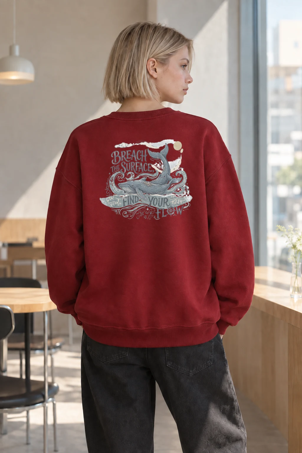 "Go With The Flow" Heavy Blend Unisex Crewneck Sweatshirt | Gildan 18000