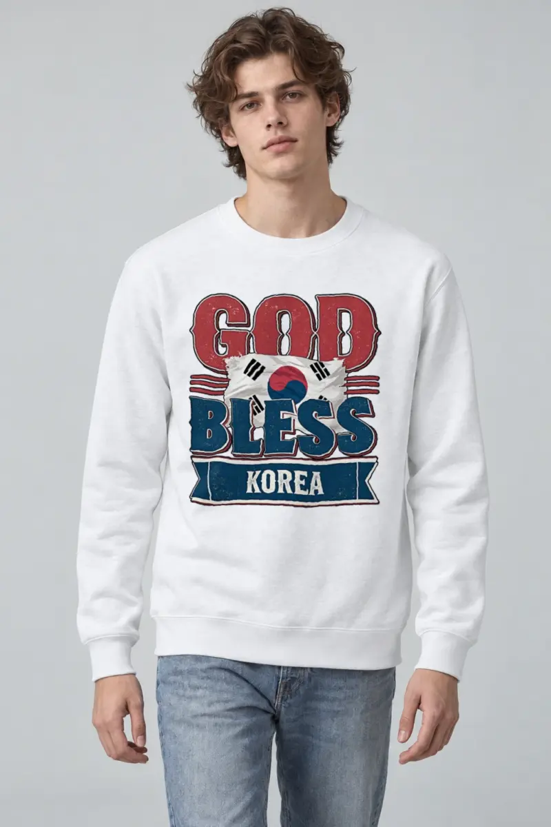 "God Bless Korea" Heavy Blend Unisex Crewneck Sweatshirt