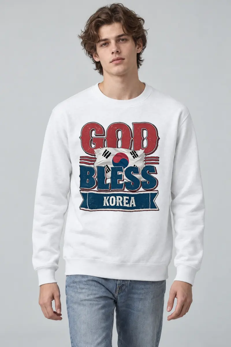 "God Bless Korea" Heavy Blend Unisex Crewneck Sweatshirt