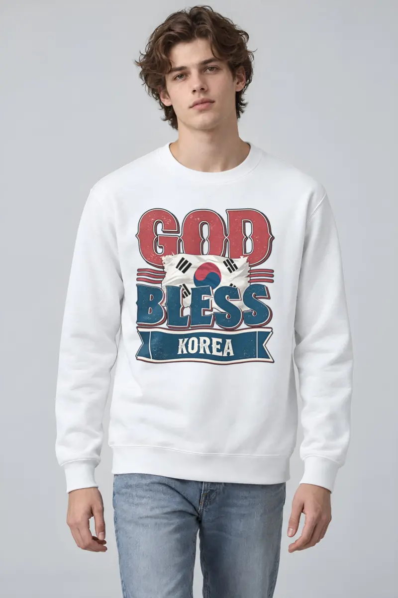 "God Bless Korea" Heavy Blend Unisex Crewneck Sweatshirt