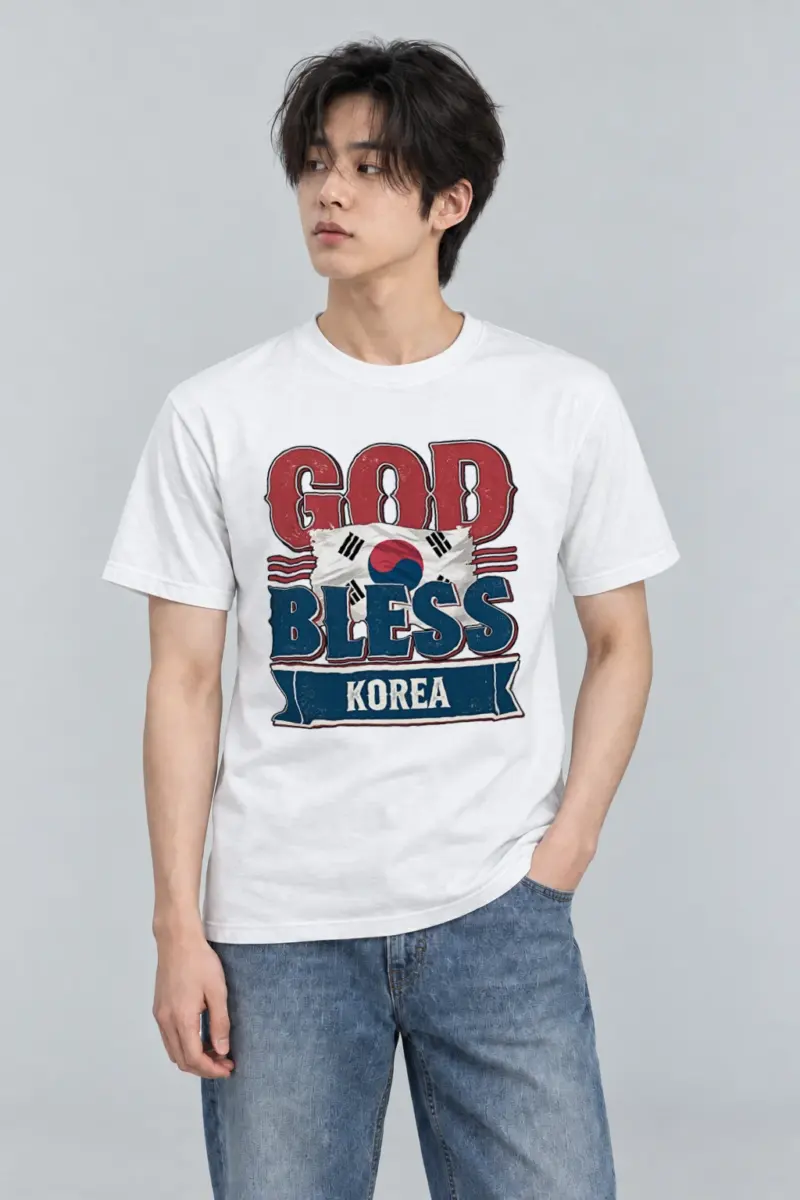 "God Bless Korea" Heavyweight Unisex Crewneck T-shirt