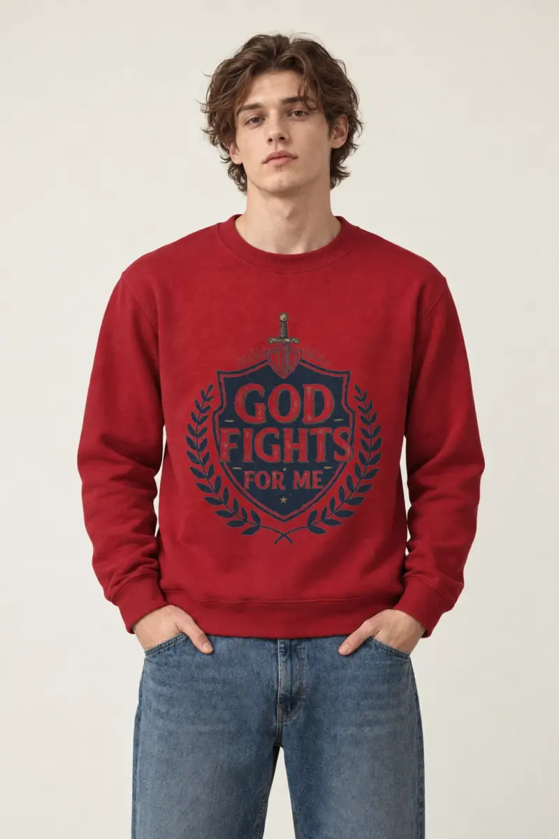 "God Fights For Me" Heavy Blend Unisex Crewneck Sweatshirt