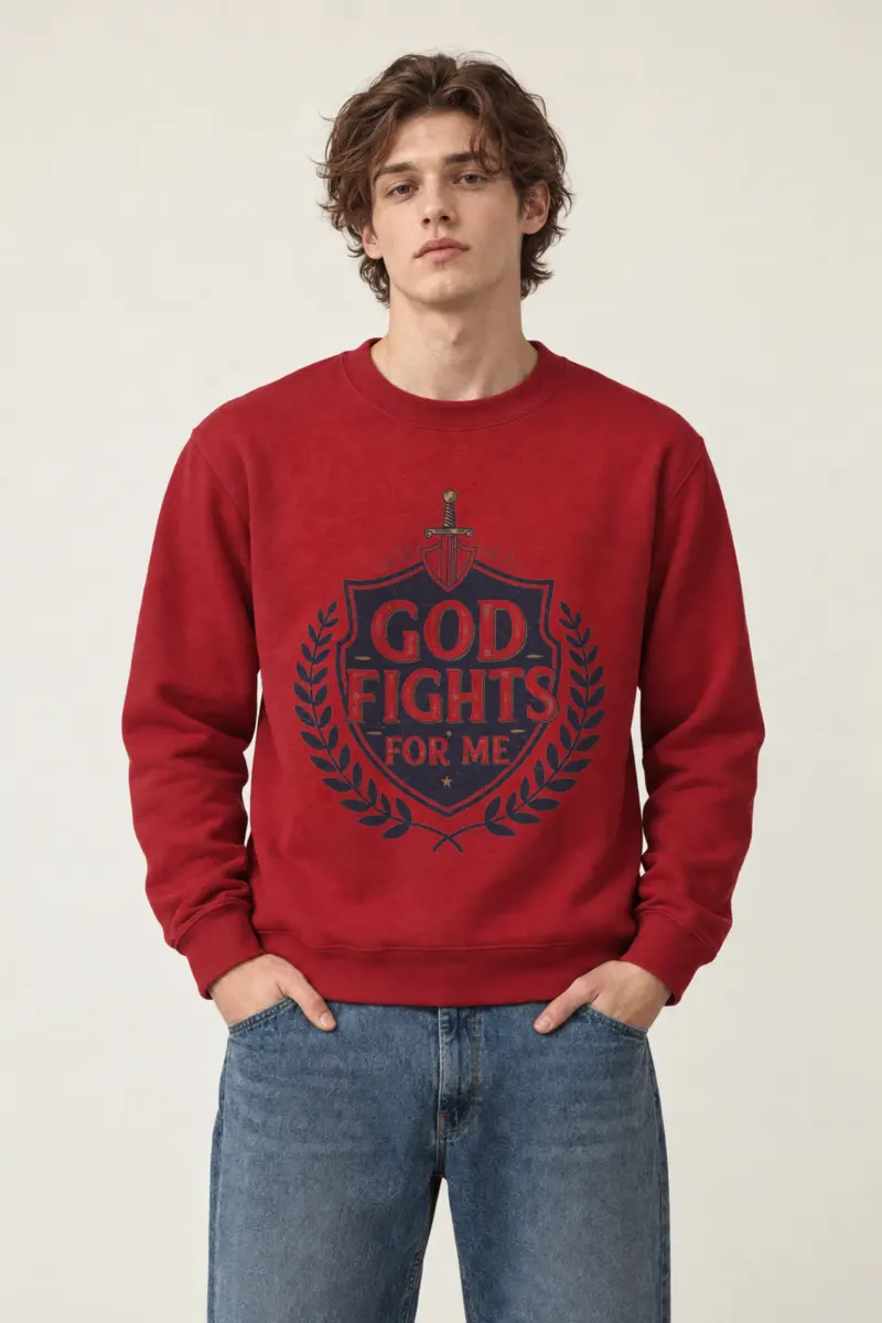 "God Fights For Me" Heavy Blend Unisex Crewneck Sweatshirt