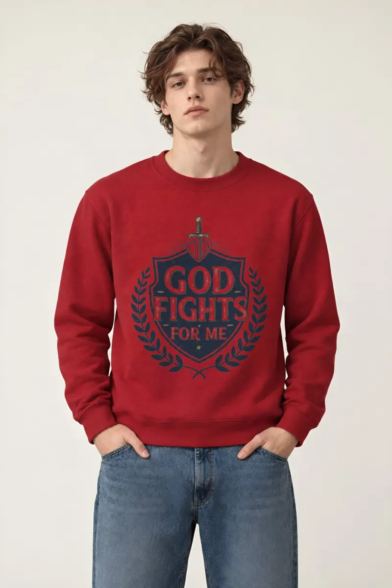 "God Fights For Me" Heavy Blend Unisex Crewneck Sweatshirt