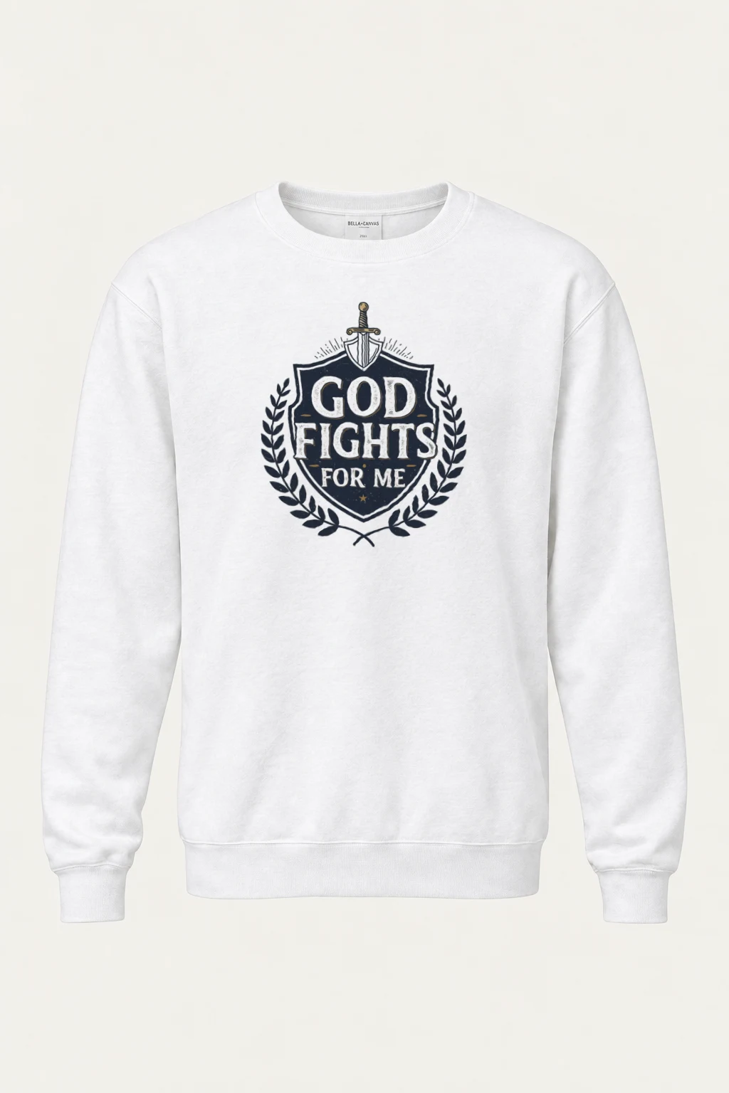 "God Fights For Me" Heavy Blend Unisex Crewneck Sweatshirt | Gildan 18000