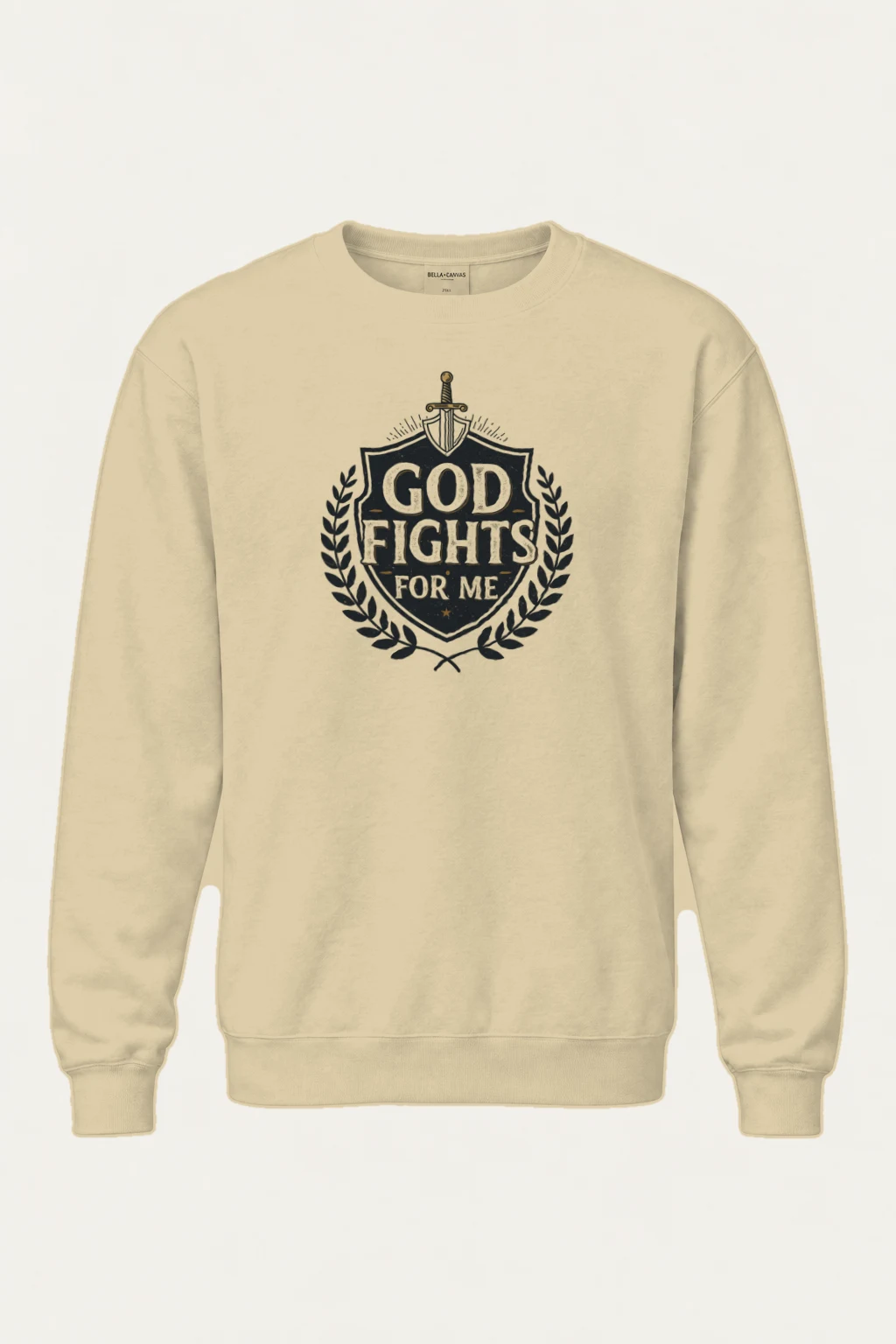 "God Fights For Me" Heavy Blend Unisex Crewneck Sweatshirt | Gildan 18000