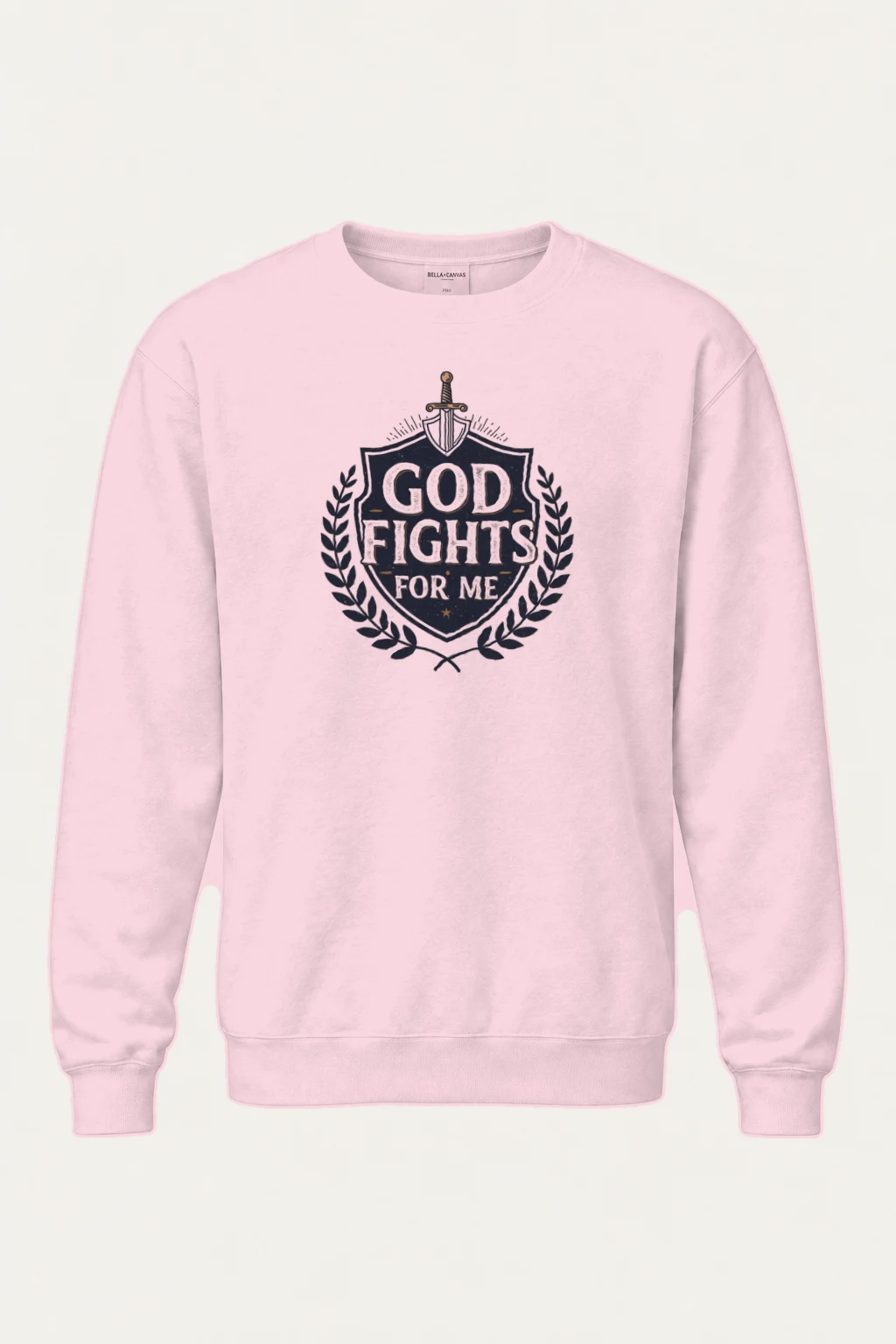 "God Fights For Me" Heavy Blend Unisex Crewneck Sweatshirt | Gildan 18000