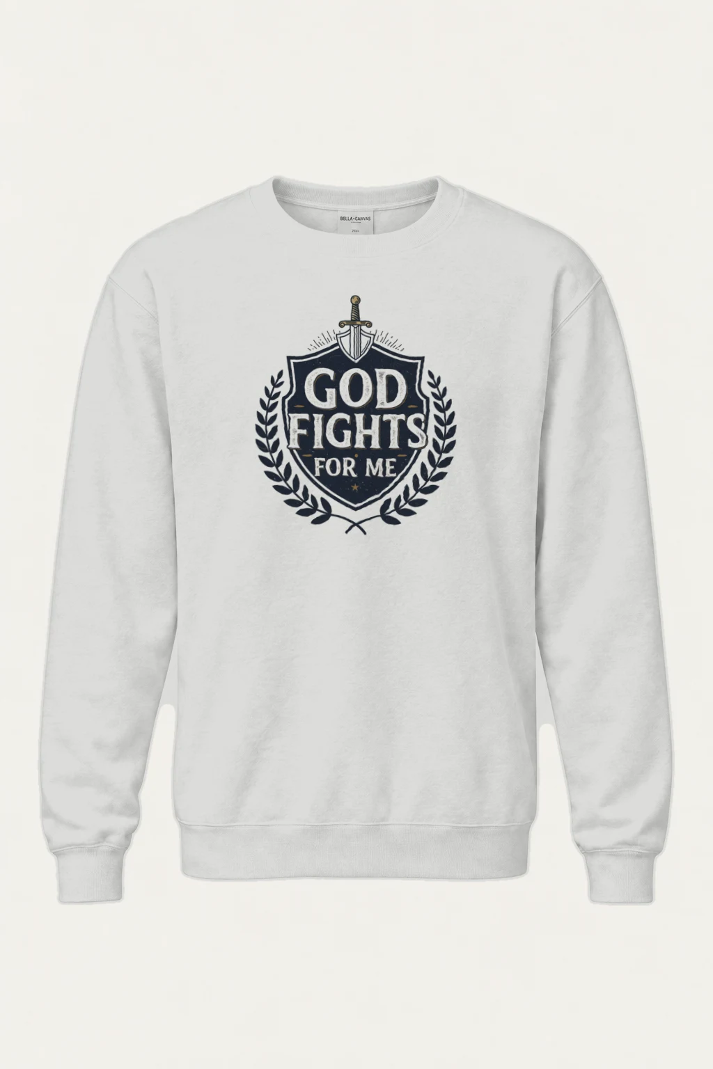 "God Fights For Me" Heavy Blend Unisex Crewneck Sweatshirt | Gildan 18000