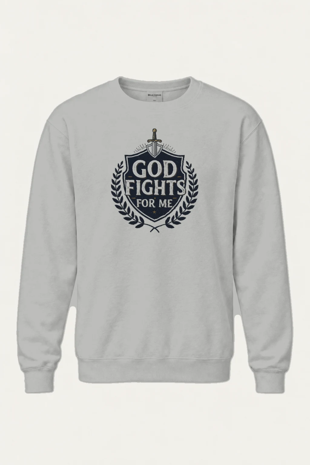 "God Fights For Me" Heavy Blend Unisex Crewneck Sweatshirt | Gildan 18000