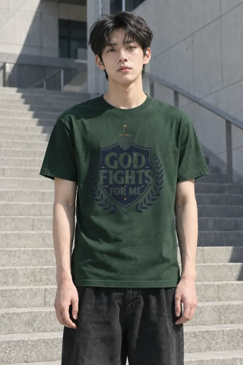 "God Fights For Me" Heavyweight Unisex Crewneck T-shirt