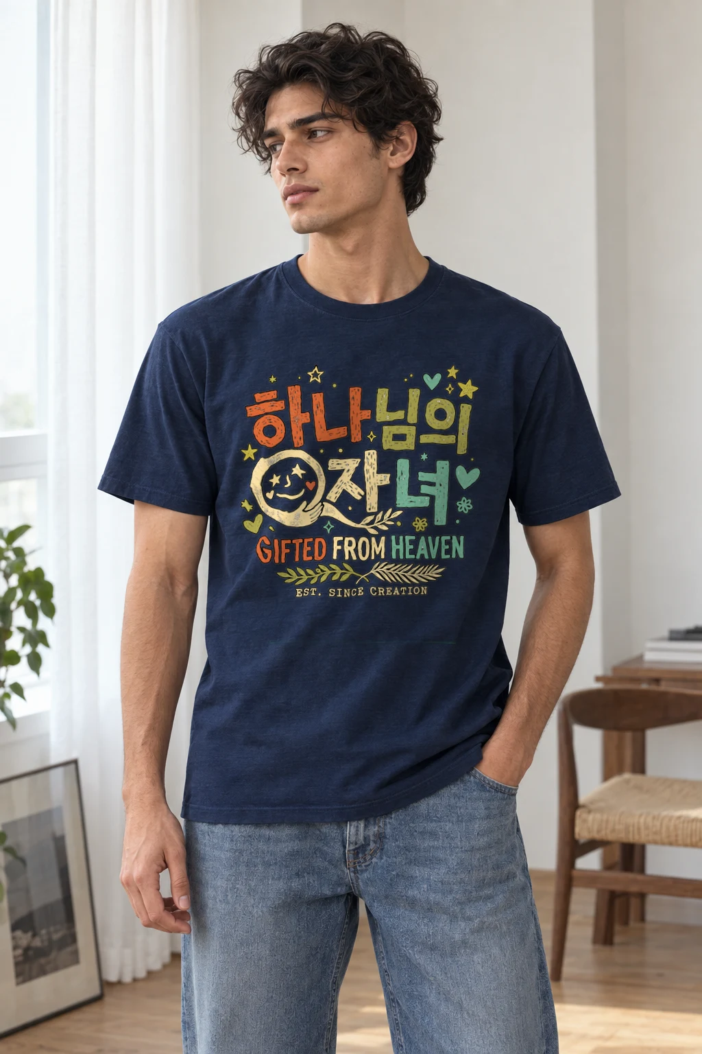 "God Is Good Earth" Heavyweight Unisex Crewneck T-shirt | Gildan 5000