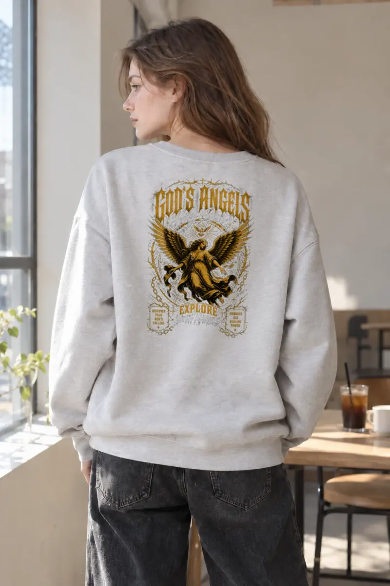 "God’s Angels" Heavy Blend Unisex Crewneck Sweatshirt | Gildan 18000