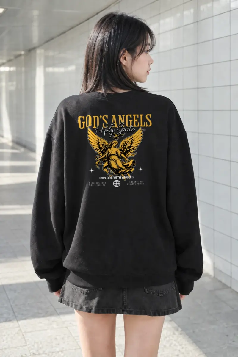 “God’s Angels” Heavy Blend Unisex Crewneck Sweatshirt | Gildan 18000