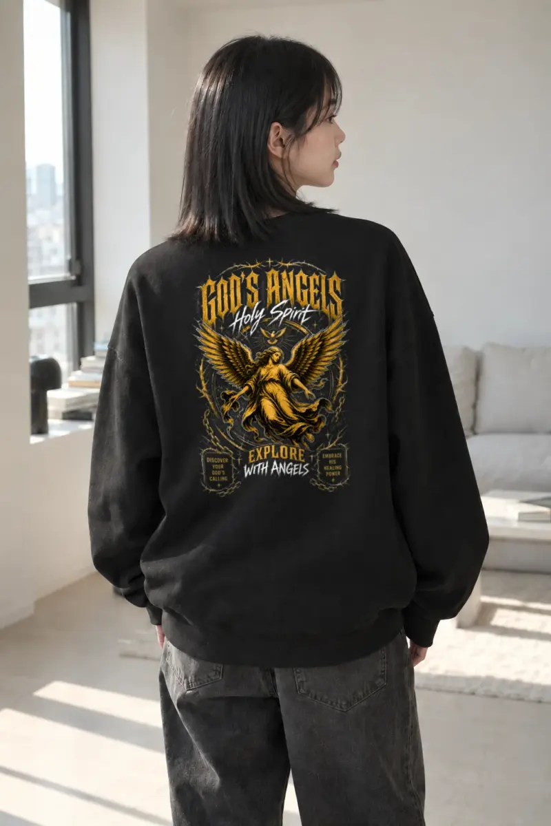 "God’s Angels" Heavy Blend Unisex Crewneck Sweatshirt | Gildan 18000