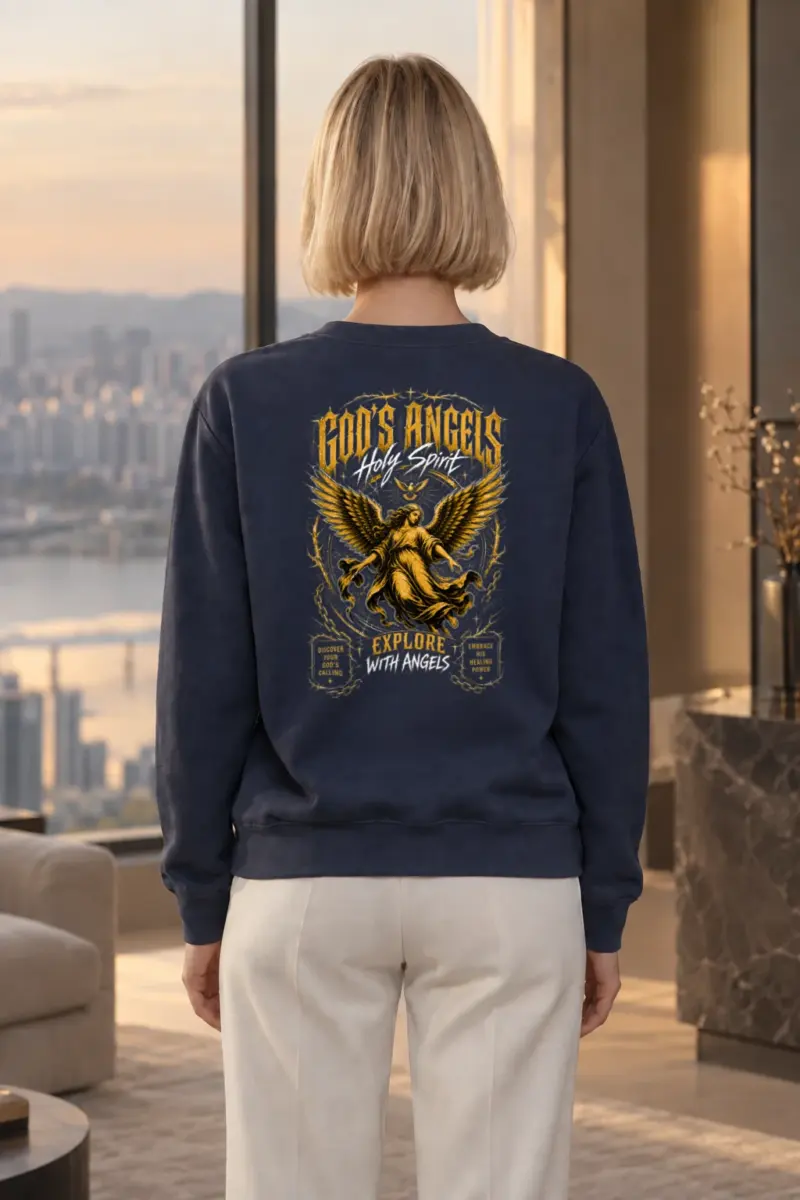 "God’s Angels" Heavy Blend Unisex Crewneck Sweatshirt | Gildan 18000