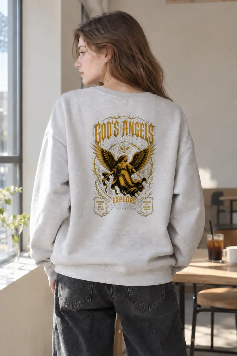 "God’s Angels" Heavy Blend Unisex Crewneck Sweatshirt | Gildan 18000