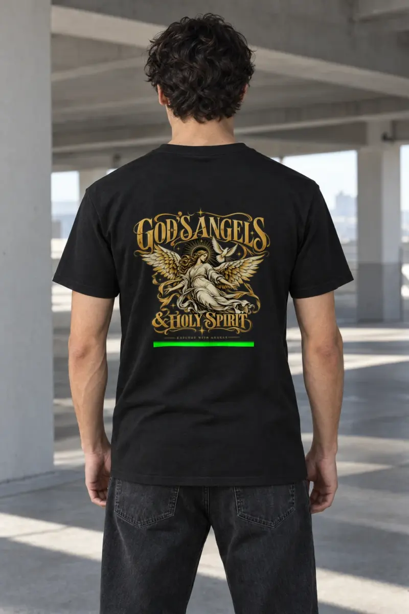 "God's Angels" Heavyweight Unisex Crewneck T-shirt | Gildan 5000